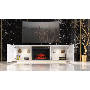 Hammad tv deals stand with fireplace